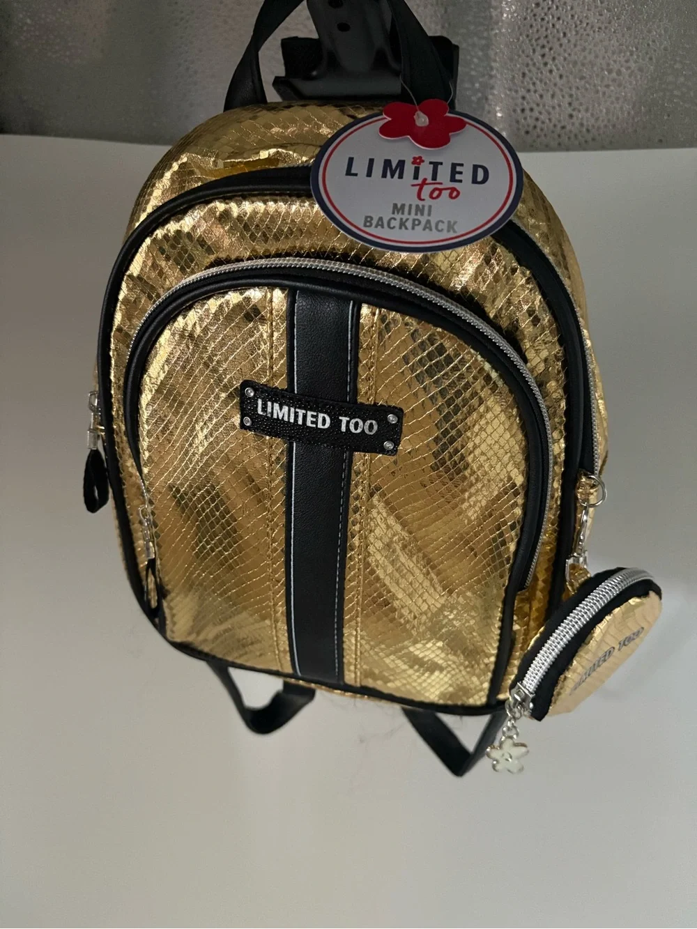 Limited Too Gold Mini Backpack for girls